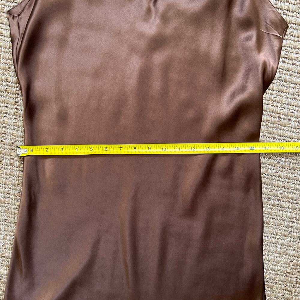Vintage Chocolate Brown Silk Slip Dress - Picture 7 of 10